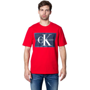 Calvin Klein pánské červené tričko Icon - L (688)